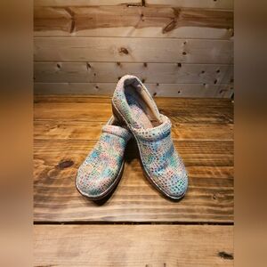boc Multicolor Mosiac/Snakekin Patterned Women's Mules Size 9